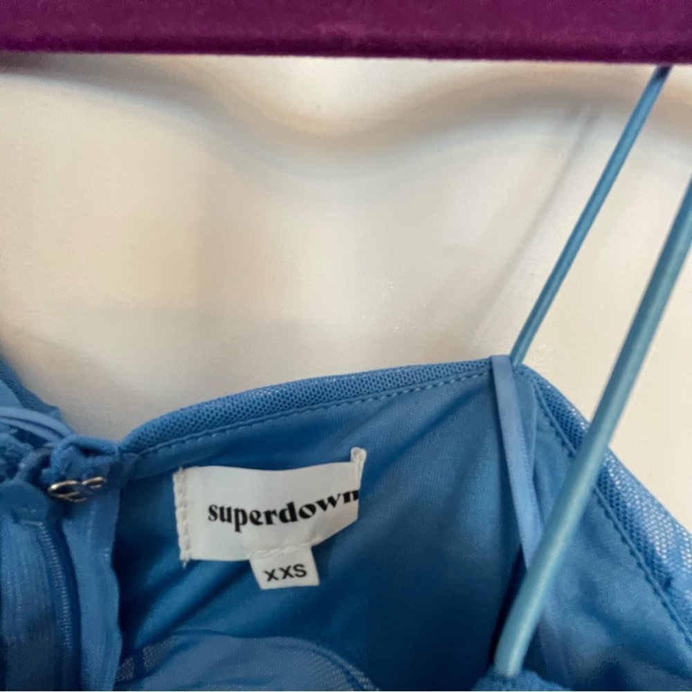 Superdown Blue Ruched Bodycon Midi Dress - Picture 5 of 5